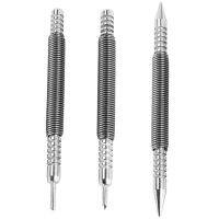 3 Pcs Nail Set and Hinge Pin Tool Center Punch Spring Loaded Nail Set for Door 1/32 Inch 1/16 Inch Dual Head, 1/8 Inch