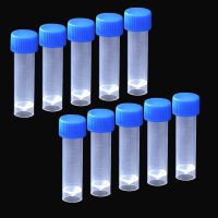 【CW】○┇  New Laboratory Chemical Plastic Test Tube Vial Cap Office School Chemicals 10Pieces x 5ML