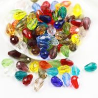 70Pcs/set 6x8mm Crystal Teardrop Shape Glass Loose Spacer Beads for Jewelry Making DIY Craft