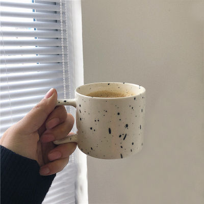 Ins Creative Retro Ceramic Splash Ink Wave Dot Mug Coffee Milk Cup Minimalist Design Home Couple Ceramic Water Cup
