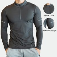 Men Compression Running T Shirt Fitness Tight Long Sleeve Sport Shirt Training Jogging Gym Quick Dry Sportswear