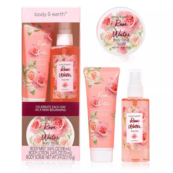 Body & Earth Perfume Gift Set include Body Mist & Body Lotion & Body