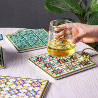 ใหม่โมร็อกโกเซรามิค Trivet ผู้ถือหม้อ Non-Skid ฉนวนกันความร้อนหม้อร้อน Pad แก้ว Cork Mat Cork ผู้ถือชาม Coasters