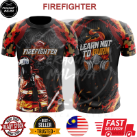 2023 New Malaysian Microfiber and Sublimation Tactical T shirt Round neck short sleeve ready stock Firefighter Summer Fashion T-shirt