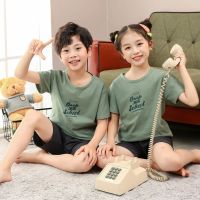 2-12y Boy Girl Kid Suits Cotton Short Sleeve Tshirt Clothes Shorts Pant Breathable Mesh 2-pcs Set