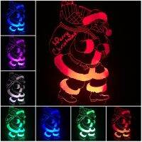 Cute Santa Claus 3D LED USB LampLight Multicolor Changing Kids Gifts Table Night Light Bedside Festival Party Decoration Lamp