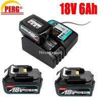 100 Original Makita 18V 6000mAh Rechargeable Power Tools Battery with LED Li-ion Replacement LXT BL1860B BL1860 BL1850 BL 1830 （สต็อกสำเร็จรูป） agapi