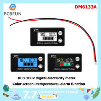 pcbfun 【สินค้าใหม่มาแรง】DM6133A DC8-100V สองสายดิจิตอลโวลต์มิเตอร์แสดงแรงดันไฟฟ้านาฬิกาแบบมีสายฟังก์ชั่นปลุกอุณหภูมิไม่กันน้ำตัวบ่งชี้เปอร์เซ็นต์แรงดันแบตเตอรี