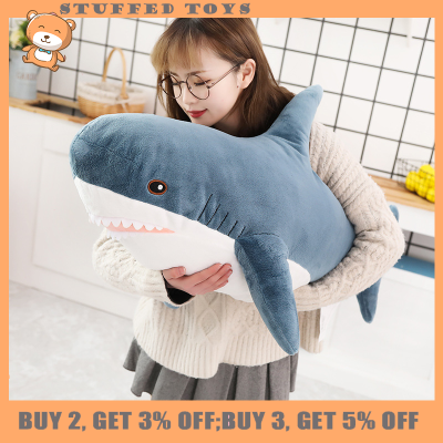 15-140cm Giant Shark Plush Toy Soft Stuffed Speelgoed Animal Reading Pillow for Birthday Gifts Cushion Doll Gift For Children