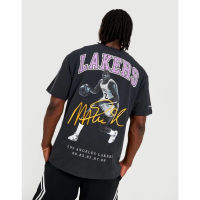 เสื้อกันหนาวลําลอง ผ้าฝ้ายแท้ ทรงหลวม ลาย Mitchell &amp; Ness Magician Johnson Los Angeles Lakers แฟชั่นสตรีท สําหรับผู้ชาย