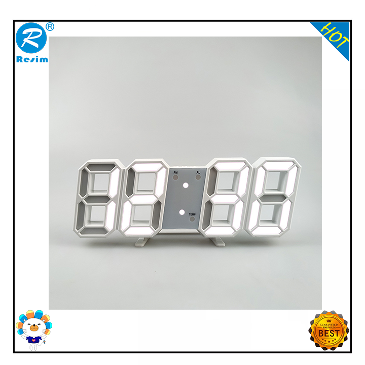 Resim Korean 3d digital clock alarm clock digital wall clock LED