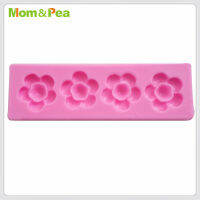 Mom &amp; Pea MPA2002 4-แม่พิมพ์ซิลิโคนรูปดอกไม้ตกแต่งเค้ก Fondant เค้ก3D แม่พิมพ์ Food Grade