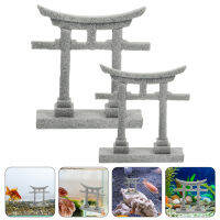 HAOYUNLA 2pcs torii gate สำหรับการจำลองสวนเครื่องประดับพิพิธภัณฑ์สัตว์