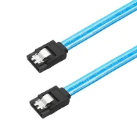 SATA 3.0 III 6Gb/s High Speed HDD Data Cable Cord 6Gbs PC Hard Disk Drive Connect Cable Connector Clear Blue 50cm