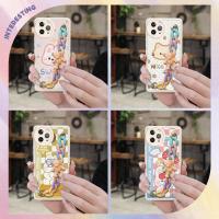 Skin feel silicone Solid color Phone Case For iphone 12 Pro Max Skin-friendly feel high-grade Little Bear Color Chain