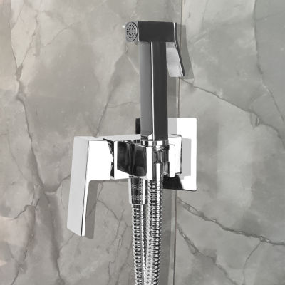 Bidet Faucet Set ก๊อกน้ำห้องน้ำแบบใช้มือถือห้องอาบน้ำเครื่องผสมน้ำร้อนเย็น Crane Square Sprayer Douche Kit ทองเหลือง Shower Tap