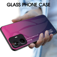 PlusCase สำหรับ Realme C55 กระจกนิรภัยกันกระแทก Gradient ทาสีกลับโทรศัพท์