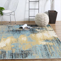 Cars for Living Room Modern Abstract Blue Black Ink Painting Pattern Car Area Rug for Bedroom Grey Modern Home Decor