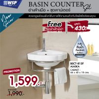 อ่างล้างมือ+ชุดเคาน์เตอร์พร้อมก๊อกอ่างล้างมือ Basin Counter Set รุ่น BSCT-813F (ALASKA)