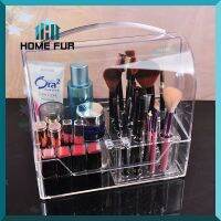 COS กล่องเครื่องสำอาง Home Fur กล่องใส่เครื่องสำอางสีใส มีฝาปิด มีหูหิ้วพกพาได้ ชั้นเก็บเครื่องสำอาง