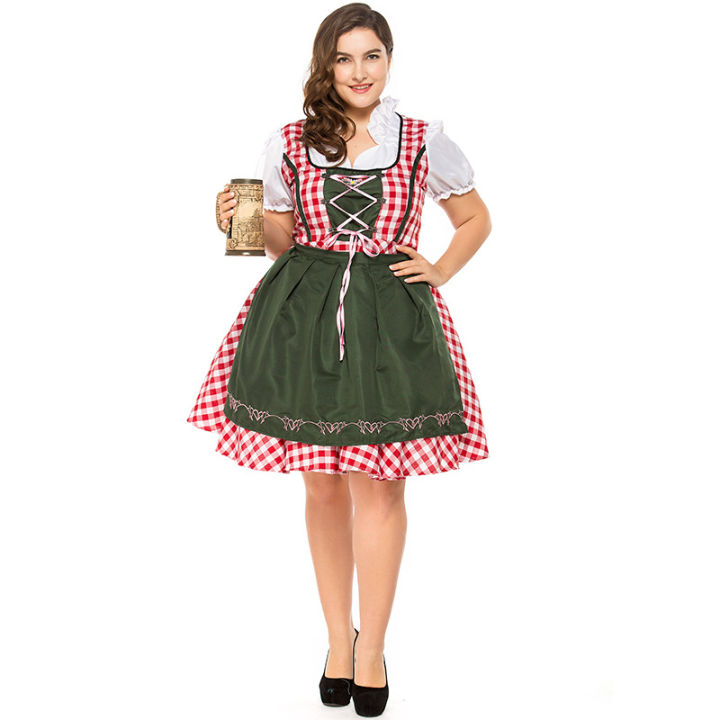vindruer Tragisk skibsbygning Plus Size Plaid Octoberfest Costumes Women German Dirndl Dresses Bavarian  Costume Drindles Dress Octoberfest Outfits Beer Girl: | Lazada PH