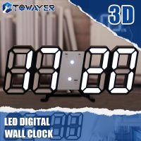 ZZOOI Towayer 3D Large LED Digital Wall Clock Date Time Celsius Nightlight Display Table Desktop Clocks Alarm Clock From Living Room