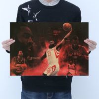 【J056】NBA Star Harden A Retro Poster Kraft Paper Poster Bar Cafe Decoration