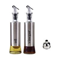 300ML Oil &amp; Vinegar Bottle Set, 2 Pcs Olive Oil Dispenser Bottle with Stainless Steel Funnel Oil and Vinegar Cruet