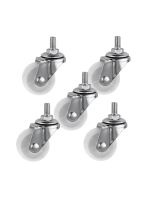 5 Pcs/Lot Casters 1.5 Inch White PP Screw Universal M6 Thread Roller Diameter 4cm Display Frame Wheel