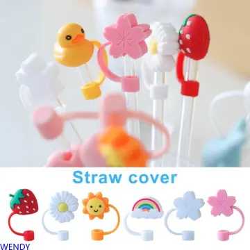 1pc Straw And Cute Cartoon Straw Dust Cap