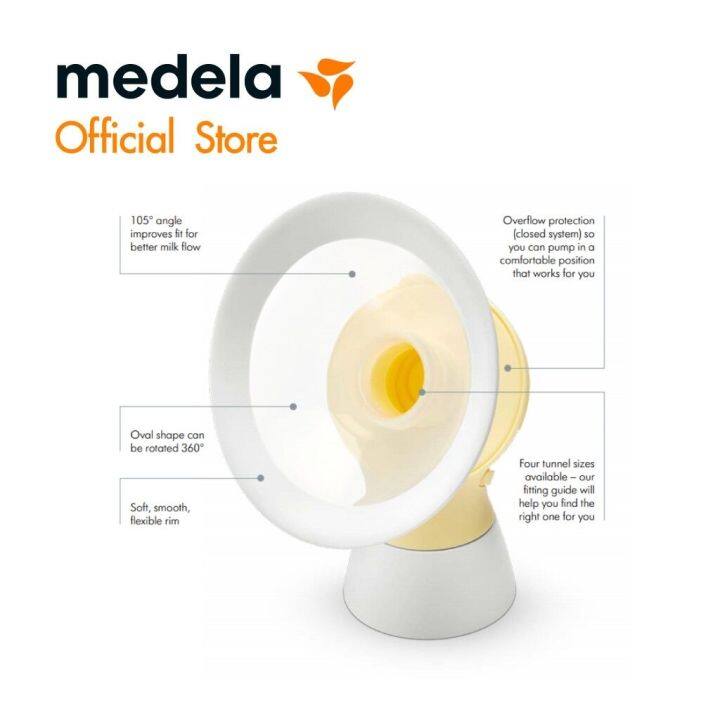 medela-personalfit-flex-beast-shield-กรวยปั๊มนม-ขนาด-24mm-รุ่น-swing-maxi-flex-อะไหล่เครื่องปั๊มนม-2-ชิ้น-breast-pump-parts-x-2-pcs