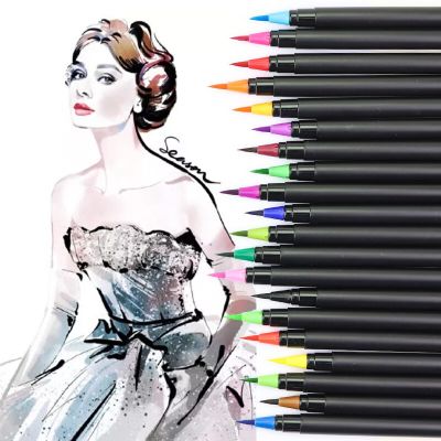 Watercolor Brush Marker Pen 20/24 Colors Washable Soft Head/Tip Smooth Ink Brush for Chinese Ink Painting Hand Painted Graffiti