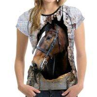 Handsome Horse T-Shirt Mens Womens Animal 3D Printing Harajuku Casual Tops O Neck Short Sleeves Comfortable Oversized Clothing