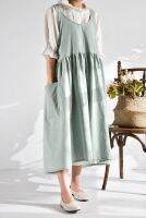 Pinafore Cotton Linen Gardening Coffee Shop Kitchen Aprons Cooking Baking Cleaning Restaurant Stylish Design Florist Aprons