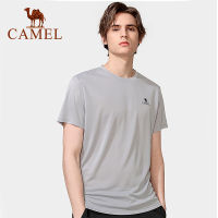 Cameljeans แขนสั้นผู้ชายธรรมดาเสื้อกีฬารัดรูปสำหรับผู้ชาย Casual Quick-Drying เสื้อยืดคอกลมเสื้อยืดระบายอากาศชาย