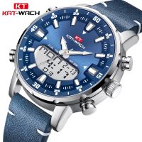 KAT-WACH Brand New Fashion Trend Big Dial Mens Watches Multifunctional Dual Display Quartz Electronic Watch Relogio Masculi