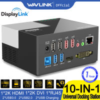 Wavlink Universal USB 3.0วิดีโอคู่ StationDocking Station พร้อม DVI / HDMI (2048 × 1152) USB Hub การชาร์จไฟอย่างรวดเร็ว Gigabit Ethernet Audio Mic รองรับ Windows Mac OS-Intl