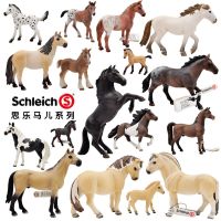 German Schleich Fjord Foal Camargo Appaloosa ของเล่นแบบจำลองรูปสัตว์รูปม้าป่าสำหรับผู้หญิง