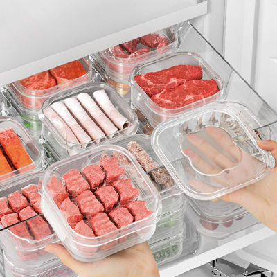 【Free Shipping】กล่องเก็บของเนื้อแช่แข็งตู้เย็นกล่องตู้แช่แข็งกล่องสดที่จัดเก็บในตู้เย็นบรรจุกล่องย่อย
