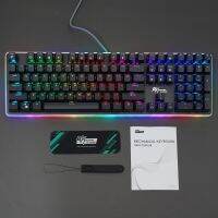 Official RK918 Wired Mechanical Keyboard, RGB Backlit Gaming Keyboard with Large LED Sorrounding Side Lamp,108 Keys