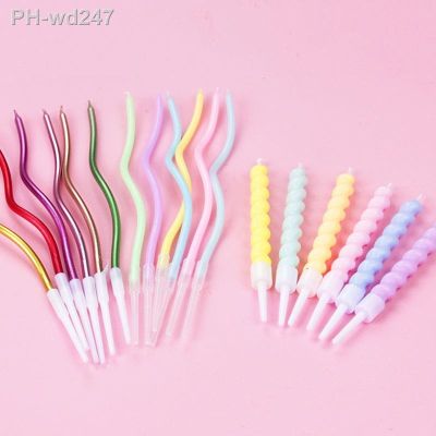 Colorful Birthday Party Supplies Wedding Cake Candles Safe Flames Dessert Decoration Smokeless Candle Kids Birthday Cake Decor