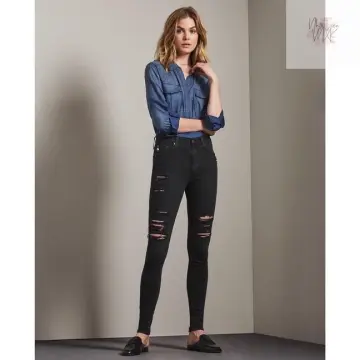 American Eagle Womens Size 8 Denim Jean Shorts Heavily Distressed Blue