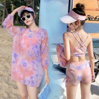 Beautiful pastel color swimsuit, stylish swimwear, 3-piece set