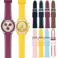 ✑ 20mm Silicone Band for Omega X Swatch Joint MoonSwatch Constellation Strap Men Women Double Color Quick Release Watch Bracelet