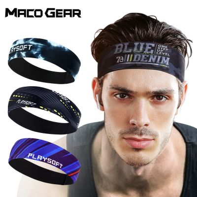 【cw】 Tennis Headband Sport Sweatbands ElasticSweat Bandage JoggingGymBasketball Hair Bands MenAnti-slip ！