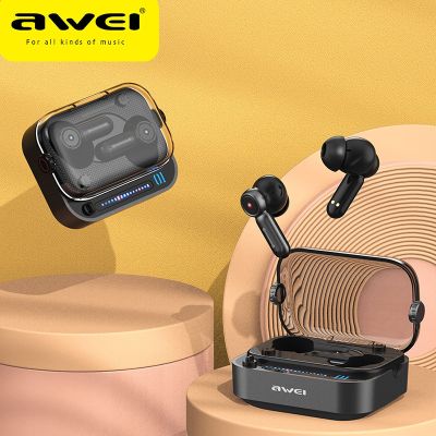 ZZOOI Awei T58 Bluetooth 5.3 Wireless Headphones In Ear Earphones HiFi Bass TWS Earbuds With RGB Lighting Low Latency Gaming Headset