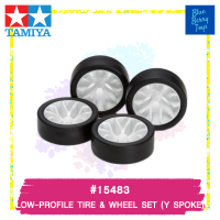 TAMIYA 15483 GP.483 LOW-PROFILE TIRE &amp; WHEEL SET (Y SPOKE) รถของเล่น ทามิย่า ของแท้