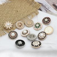 ♠ Wholesale Large Vintage Buttons Faux Pearl Gold Women Coat Metal Buttons for DIY Clothing Garment Coat Decor Sewing Accessories