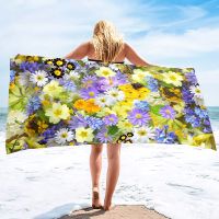 【DT】hot！ Flowers Large Microfiber Beach TowelsSuper Absorbent Dry Hawaiian Pool