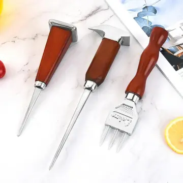 Ice Pick - Sturdy Stainless Steel Three Pronged ice Chipper With Solid Wood  Handle Ice crushers for Cocktail Bartender bar tools